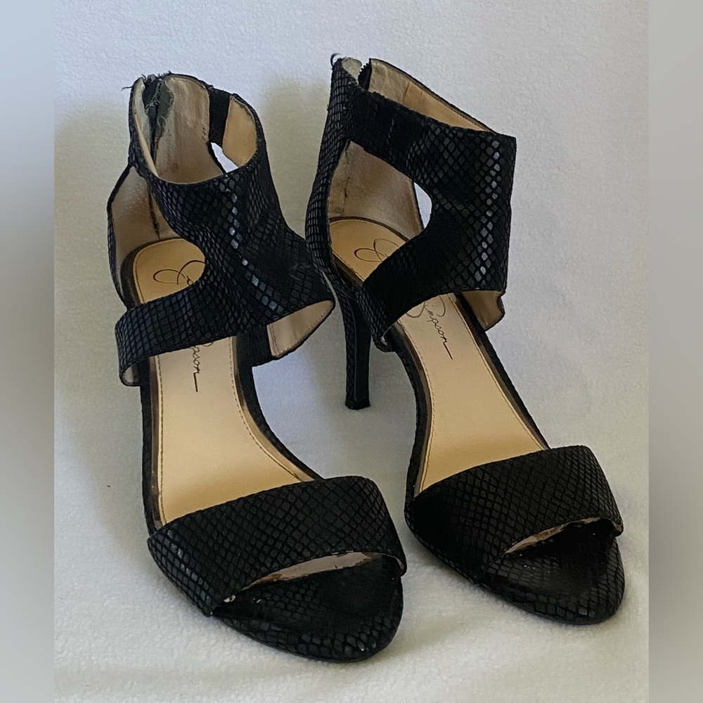 Jessica Simpson Black Strappy Heels